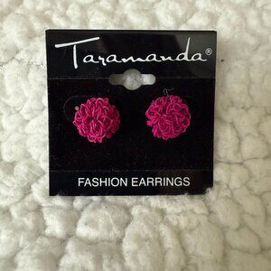 Taramanda pink stud post back fashion jewelry earrings NWT women's